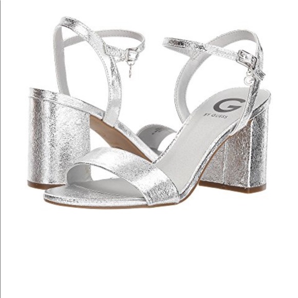 silver 3 inch block heels